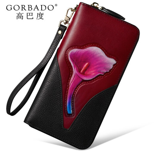 Portefeuille Gorbado pour femmes 2025 Nouveau sac à tendance portefeuille de style coréen Embrayage pour femmes à changer le portefeuille à changement de femme peut tenir le téléphone mobile (W223-E) rouge