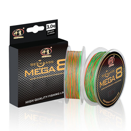 Shensha No. 2 8-braid PE line braided line 100 meters super tensile strength and wear-resistant ten meters one-color lure fishing line fishing gear