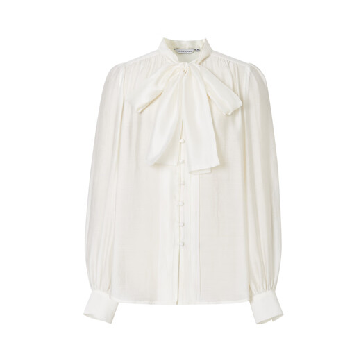 Enos Yashi Shopping Mall Same Style Winter New Simple Lyocell Chiffon Shirt Shirt White Shirt 30935040 Cream Rice L