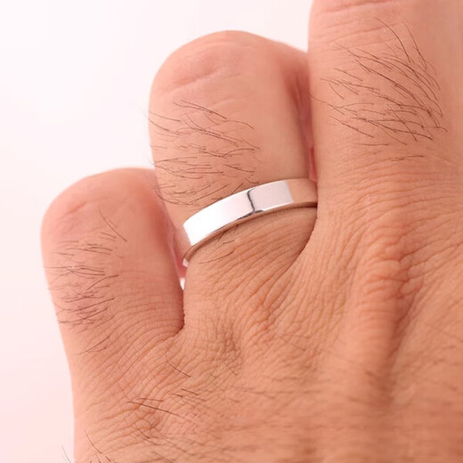 DL 1998 Fat Donglai same style men's ring platinum engraved s999 silver platinum plated open mouth adjustable men's niche design live mouth men's ring