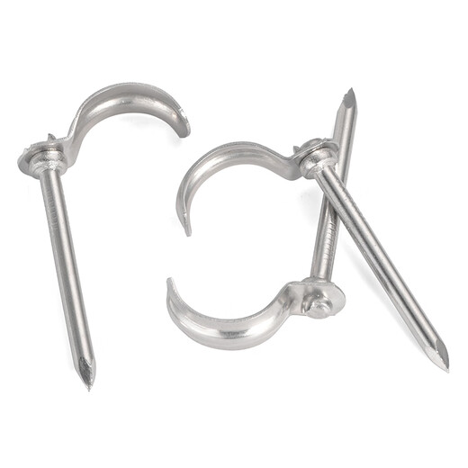 Jinggong (JINGGONG) 4/6 points/1 inch stainless steel water pipe hook hook pipe nail fixing nail PPR/PVC hot melt pipe fixing nail pipe nail stainless steel 4 points/6 points (55 long) (10 pieces) It is recommended to drill holes first