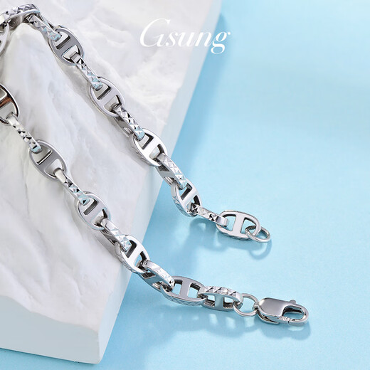 Platinum women's bracelet PT950 pig nose bracelet new fashion couple's platinum bracelet men's shiny PT950 bracelet about 12 grams 18 cm pre-order