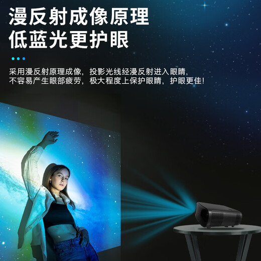 Super Lion Projector Home Daytime 4K Ultra HD Home Theater Bedroom Living Room All-in-One TV Wireless Screen Projection Autofocus No Need to Turn Off the Lights Office Conference Projector S7 4K Ultra HD +100-inch Anti-light Curtain
