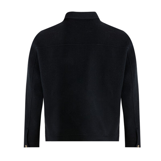 Scofield [wool] Men's 24-year winter new lapel neat and simple short wool jacket Black L (175)