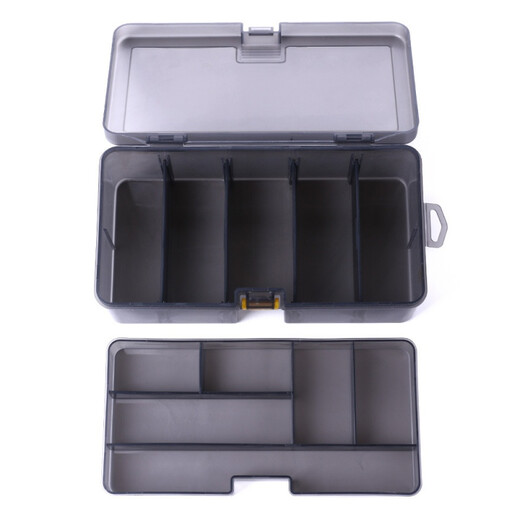 HENGJIA/Hengjia double-layer (5+6 grids) storage box, fishing gear box, multi-function box, accessories, tool box, fishing lure box, double-layer storage box (21.5*12*7cm-220g) shipped as shown