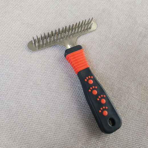 Jiajiemei Dog Comb Golden Retriever Teddy Combing Artifact Pet Dog Hair Brush Bath Brush Large Dog Hair Removal Comb Double Row Needle Comb + Large Knot Knife