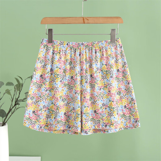 AB内衣女士纯棉高腰睡裤夏季薄款针织阿罗裤居家碎花五分裤短裤H826 飞来赋 3XL (175/105)