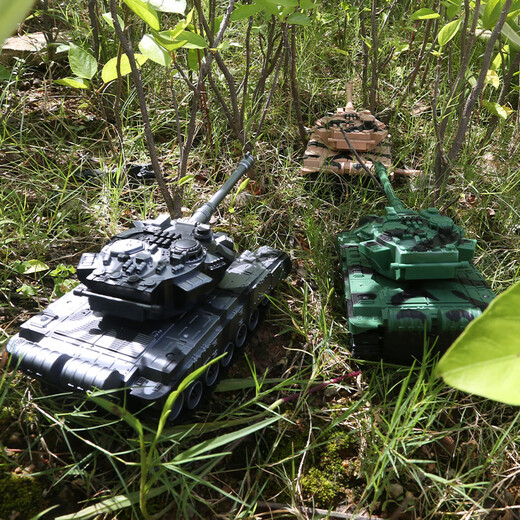 Yunyas super großer Fernbedienung Control Tank Metall Track Alloy Military Fernbedienungskontrollauto Model Ladekanonen Toy Boy Geschenk 27cm Track Tank [Fernbedienungsturm] Color Box Kindertag Geschenkfarbe Box