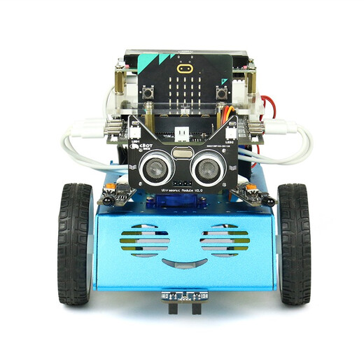 CreateBlock microbit V2编程遥控机器人图形化智能小车Python教育 D套餐：B+入门套件蓝色 不含microbit主板