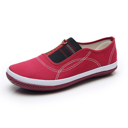 Lutai canvas shoes retro old Beijing cloth shoes women's summer deep mouth mother shoes wear-resistant work shoes 1429 red 38 240mm