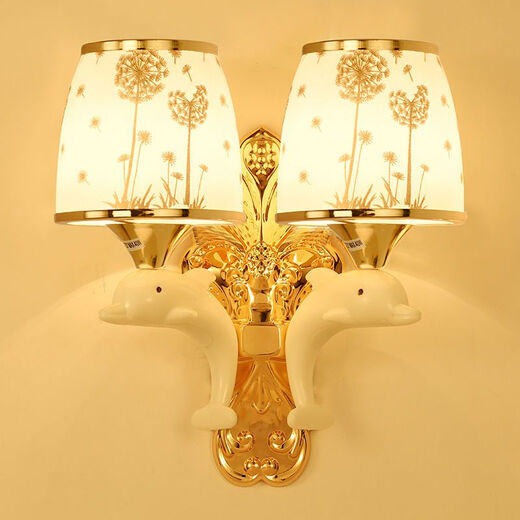 Yaotian remote control dimming wall lamp bedroom bedside lamp LED living room wall lamp hotel hotel stair corridor aisle lamp BD080-single head-cloth cover led warm light remote control dimming