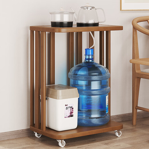 Sizhuge Haushalt Tee Tisch bewegliche Tee Bar Tea Tisch Kessel integrierter Eimer Rack Teeschrank kleiner Tee Tisch Seitenschrank Schrankter Tee Farbe runder Teetisch-E680