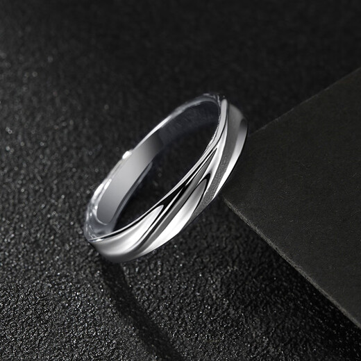 China gold 999 pure silver ring men's plain ring sterling silver ring single tail ring birthday gift for boyfriend and husband anniversary pure silver intertwined men's ring Jingsuda C530