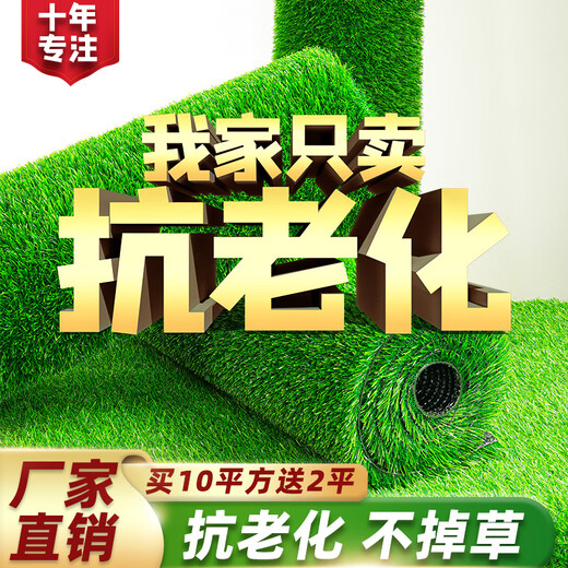 Qingya sunroom glass roof insulated lawn simulation carpet artificial artificial outdoor plastic green balcony roof fake turf special dense 2cm spring grass sun protection and insulation 1m wide * 2m long