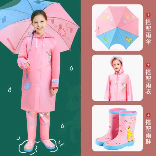 Liuzi Rain Pants Lower Body Boys and Children's Rain Pants Legs Waterproof Suit Boys and Girls Raincoat Waterproof Single Anti-wet Leg EVA Pink [Solid Color] M One Size