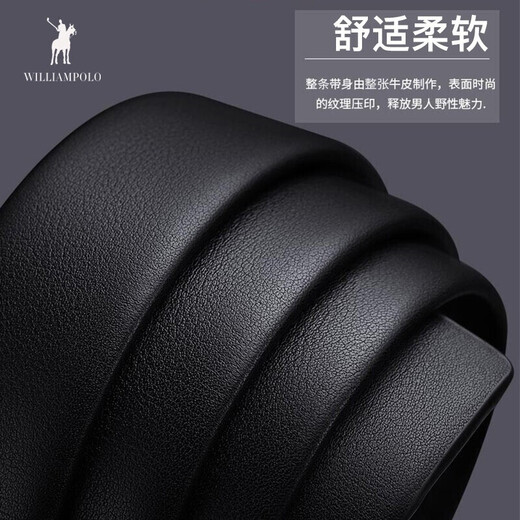 British Paul Belt's Hen's Great Leather Automatic Buckle Buckle Head Couche Cow Hide Men's Belt Business Simple Belt Birthday Gift For Hommes pour donner une couleur de fusil de petit ami - Couche de la couche supérieure