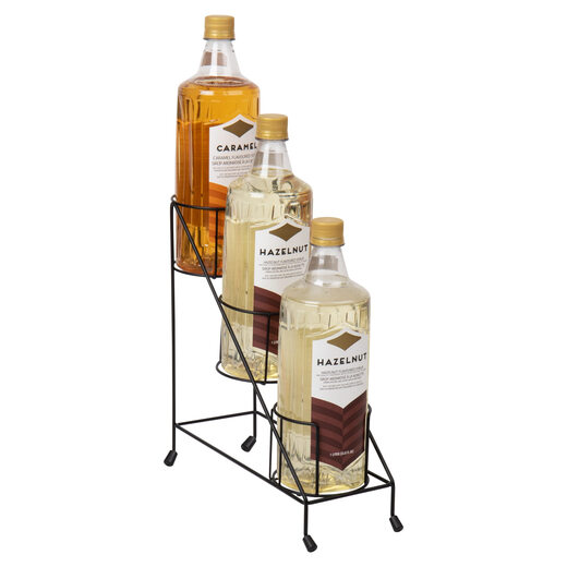 Mind Reader Coffee Syrup Storage Rack 3 Bottles Metal Storage Rack Black Kitchen Countertop