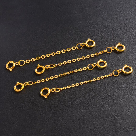 Fat Donglai same style 18k gold necklace extension chain 18K gold plated double buckle head pearl bracelet extension buckle diy accessories gold extension chain