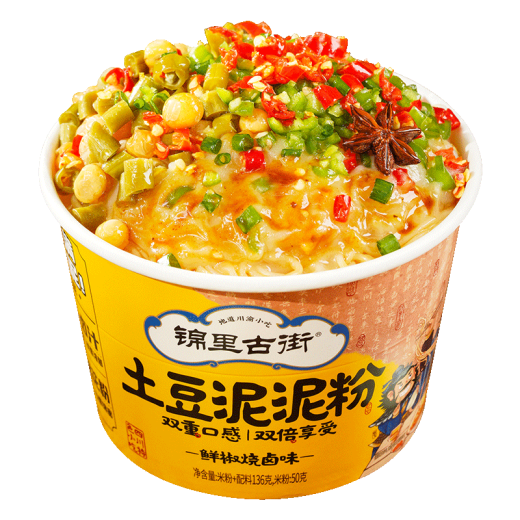 阿宽土豆泥泥拌面方便面速食泡面753g（孜然3桶+鲜椒烧卤3桶）免煮