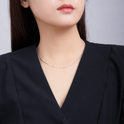 Saturday Fortune (ZLF) PT950 platinum necklace women's snake bone chain fashionable versatile plain chain 3.01g 40cm