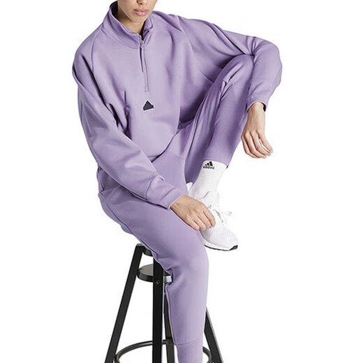 Adidas (adidas) sweatshirt women's clothing 2024 spring and autumn new sportswear anti-wind jacket casual semi-zipper pullover top IS3899 M (165) / Suggested 110-120Jin [Jin equals 0.5 kg]