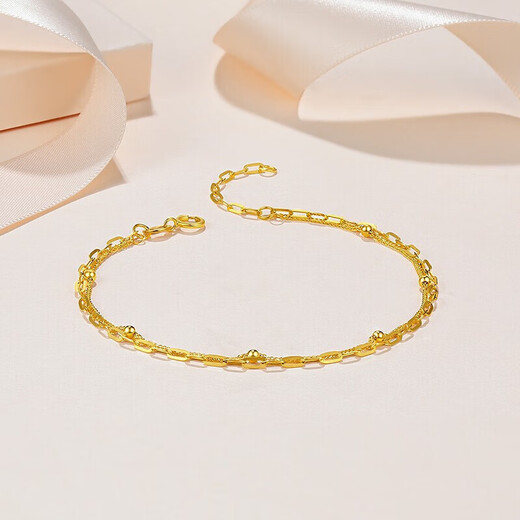Liuguifu Jewelry 18K Gold Bracelet Geometric Ring K Gold Bracelet Bracelet K Yellow Double Layer Color Gold Bracelet EK0300016