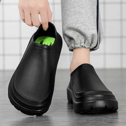 Tibetan Mei Times Chef Shoes Men's Spring and Summer Breathable Kitchen Breathable IMPRESION IMPRESIÓN ANTI-Oil Working durante mucho tiempo No se cansa de trabajar Zapatos de protección del trabajo Negro 41-42