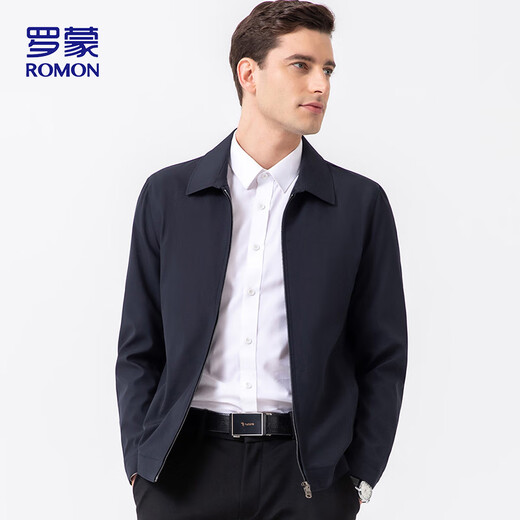 Luo Meng jacket men's autumn business men's lapel executive jacket top cadre office style dad wear i8 navy XL