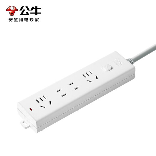 
Bull (BULL) socket plug converter, terminal block, multi-functional electrical plug board, multi-hole long-wire main control switch towed board, with children's protective door/new national standard [four-position total control 1.8 meters] B9220