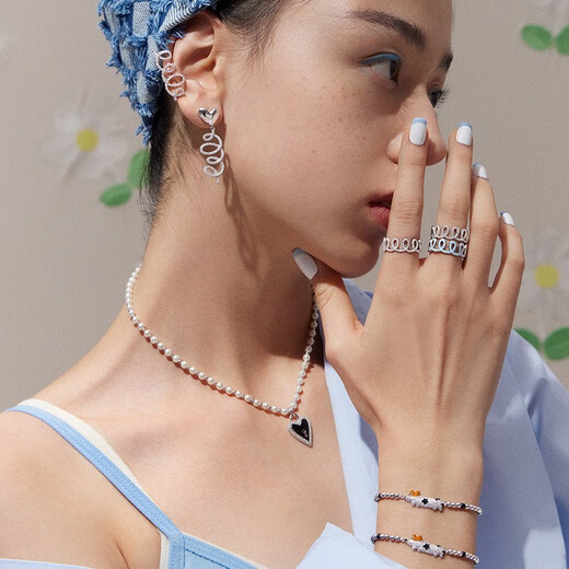 HEFANG He Fang Jewelry Magic Adventure Short Necklace Clavicle Chain Silver Light Luxury High-end Birthday Gift for Girlfriend Black