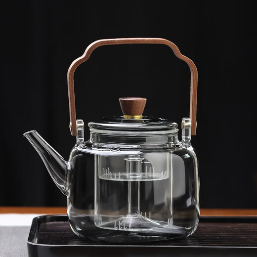 Gao Ming Teapot Transparent Black Chinese Lift Teapot Glass Boiling Teapot Electric Ceramic Stove Tea Maker Charcoal Stove Steaming Integrated Mohai 4th Generation Pot 1000ml