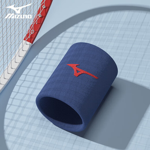 Mizuno (MIZUNO) wrist guards for men and women, sports fitness basketball wrist guards, sweat-absorbent protective equipment, badminton B577-35 dark blue single