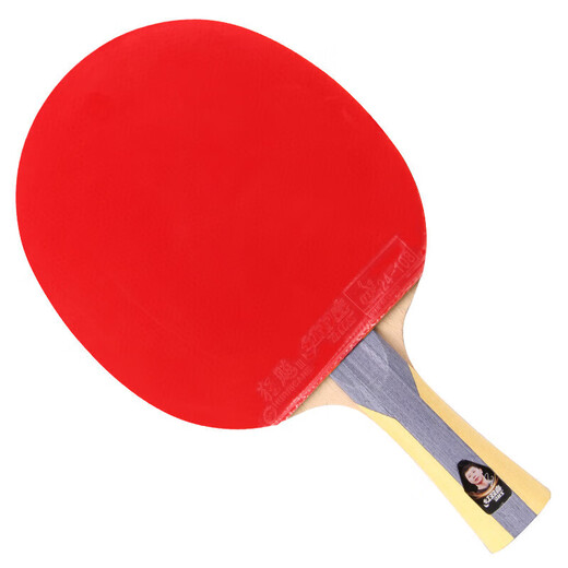 Red Double Happiness 5-star horizontal double-sided reverse-adhesive table tennis racket H5002 contains 6 table tennis balls