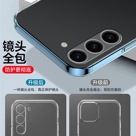 Suoju (Suoju) es adecuado para la lente de la caja de telefonía de teléfono móvil Samsung S23, la cajón de protección simple de la colisión completa y la cáscara protectora anti-caída transparente de la cáscara blanda transparente.