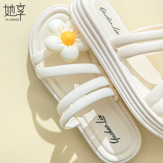 Elle aime les sandales pour les femmes avec des sandales de semelles et de plages épaisses T342L1001 Blanc 38/39