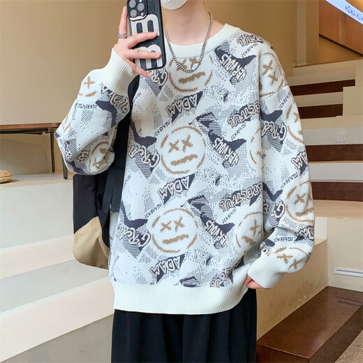Moyu Spring, Herbst und Winter Teenager verdickter Pullover Jungen und Senioren High School-Schüler 12-15 Jahre alt, Big Boy Herren-Kleidungssteine Strickpullover 6626 Blau, verdickte, einzelne Größe M 90-110jin [Jin gleich 0,5 kg]