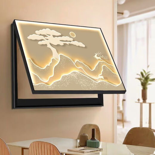Electric box shielding cover with backing electric meter box decorative painting blocking light luxury landscape with hanging painting cream wind gate box mural H2-with backing A 40*30 can accommodate 33*23 gold frame