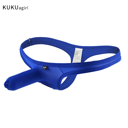 Adult beauty private delivery men's sexy thong men's underwear low-waist airplane underwear sexy exposed buttocks double thong T-pants love gray black M