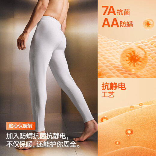 HLA海澜之家男士德绒抗菌防螨防静电保暖裤打底裤HBANYM4ADM1075 深普蓝5008 3XL (185/110)
