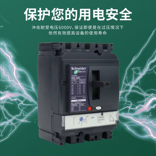 施耐德空气开关NSX100N4P塑壳交流断路器16-630A100F保护器工业 80A 3P