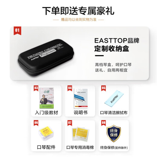 东方鼎（EAST TOP）EASTTOP演奏者12孔48音半音阶口琴铝格灰色EMP-12