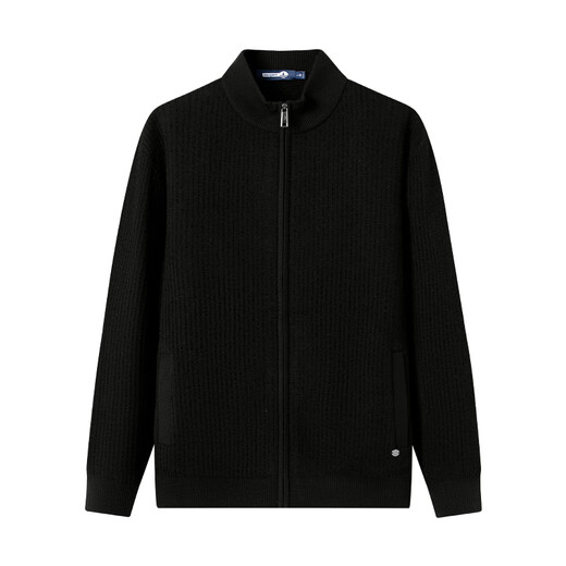 Navigare Italian small sailing antibacterial knitted cardigan men's solid color sweater jacket 1344094501 black XL/52