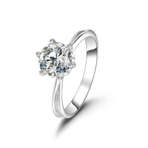 AVHE platinum diamond ring PT950 six-claw twist arm torus ring cultivated diamond real diamond women's wedding gift Chinese Valentine's Day platinum twist arm torus-30 points diamond 9-20 circle can be consulted