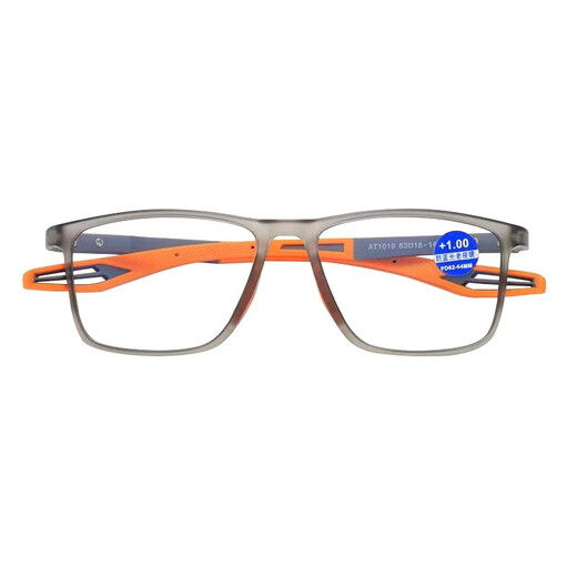 Pengjing Fashion Reading Lunettes Anti-Blue Light Sports Anti-Slip Universal Light and Universal Gente-Ush-Resistant Portable Reading Glasses Tea Orange 150 degrés recommandés pour 50 à 54 ans