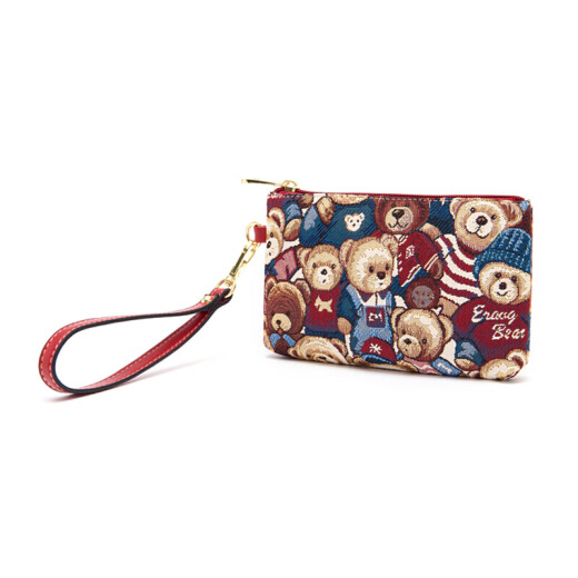 Little Bear Attachment Ladies Clutch Cosmetic Bag Fashionable Multifunctional Mobile Phone Bag Fabric Coin Purse Key Bag