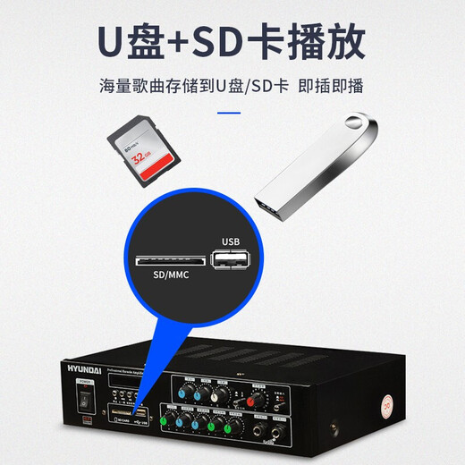 现代（HYUNDAI）AV-208 点歌机套装 家用ktv音响套装卡拉ok专业功放机会议点歌机家庭影院组合