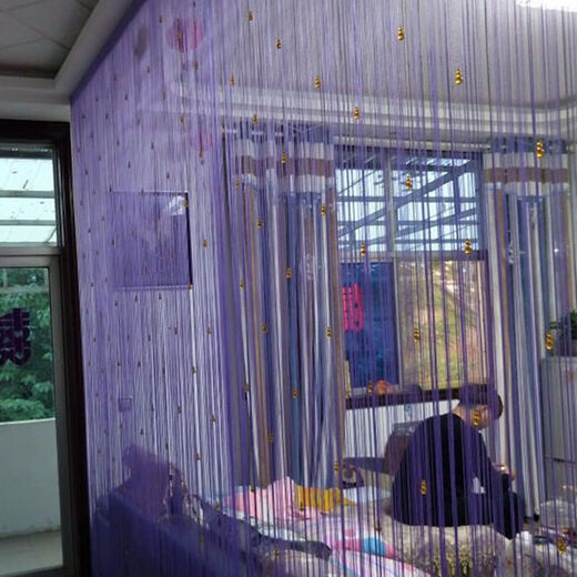 BPE door curtain partition Fengshui curtain entrance door gourd line curtain bead curtain crystal bead line curtain hanging curtain decorative curtain champagne color width 1 meter * 2 meters high Single layer encryption