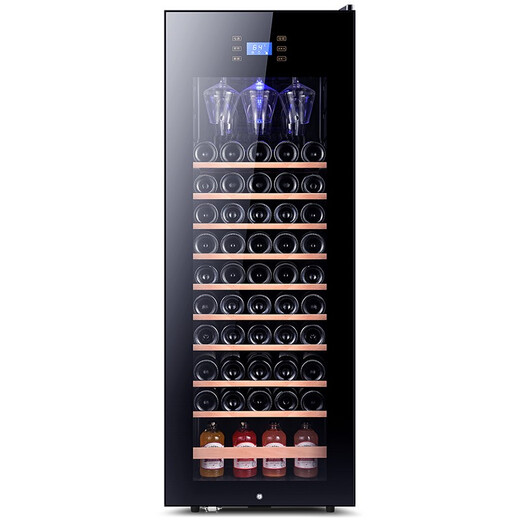 Zunbao BJ-158G red wine cabinet compressor wine cabinet constant temperature wine cabinet home living room small red wine cabinet refrigerated glass display tea preservation cabinet 1.3 meters hanging cup 158L ordinary door