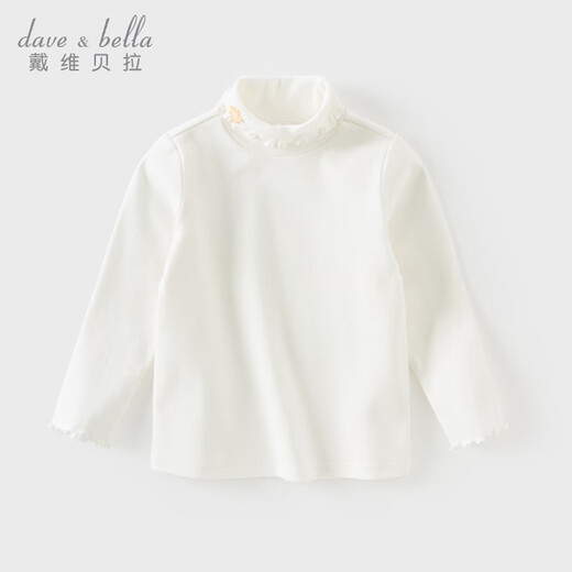 David Bella children's long-sleeved T-shirt autumn clothing girls fashionable turtleneck lace top bottoming shirt