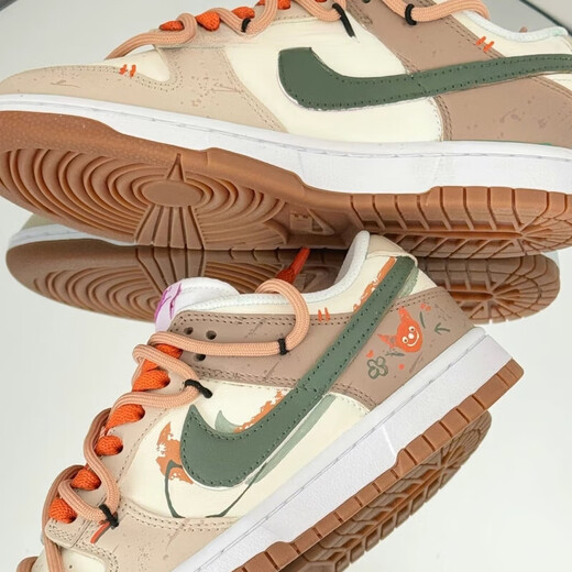 Nike (NIKE) custom shoes Dunk Low Fox's summer graffiti children's fun beige brown low-top shoes without return FD9922-151 Fox's summer custom style not 36.5